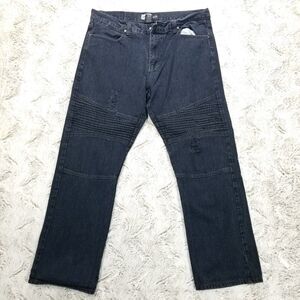 Street Rules Jeans Mens 36×30 Regular Straight Dark Wash Denim Distressed